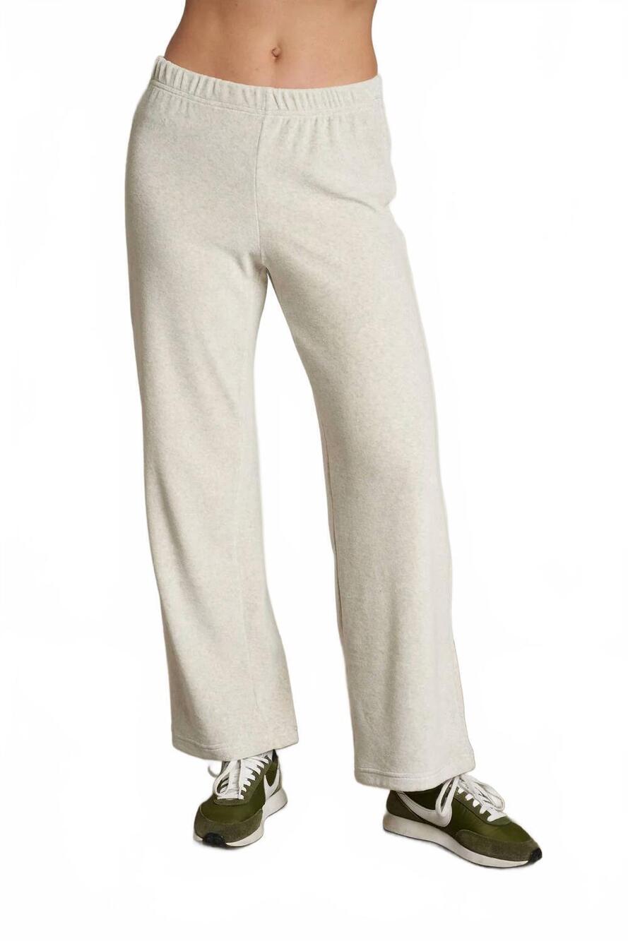 NEW PERFECTWHITETEE alex velour pant in cream